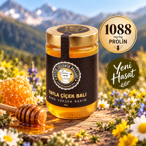 3'lü Kars Yüksek Rakım Yayla Çiçek Balı Net 850gr