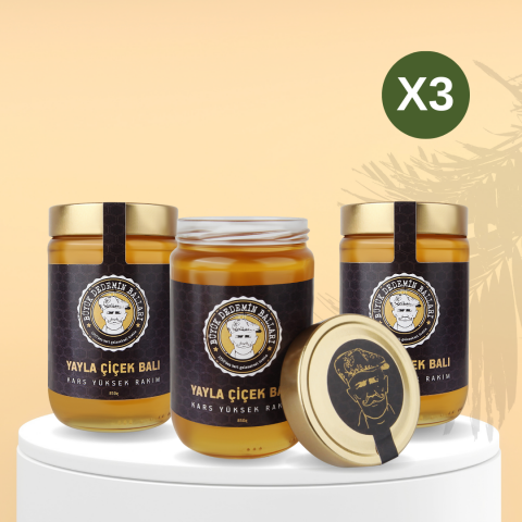 3'lü Kars Yüksek Rakım Yayla Çiçek Balı Net 3 X 850gr 