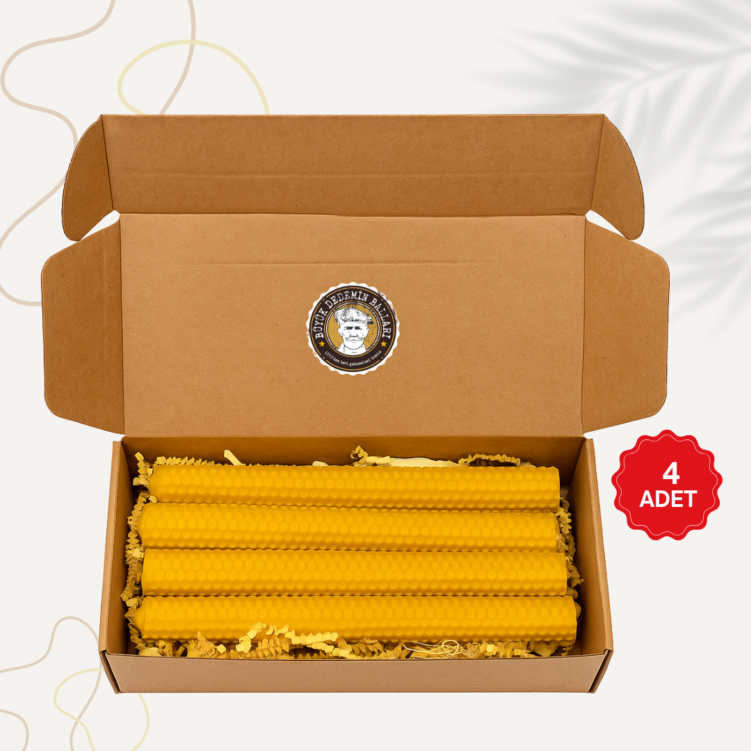 Sarma Balmumu Seti Şamdan (4'lü)